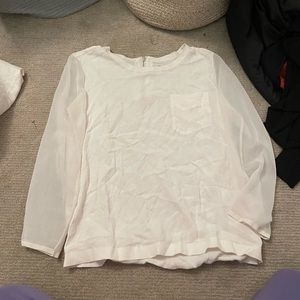 Rag and Bone white top with sheer sleeves